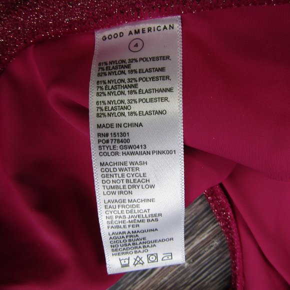 Good American NEW XL Size 4 Pink Sparkle Better Bikini Bottom Swim - Picture 6 of 6